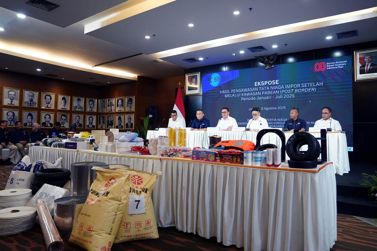 Mendag Pimpin Ekspose Hasil Pengawasan Tata Niaga Impor Periode Januari—Juli 2025